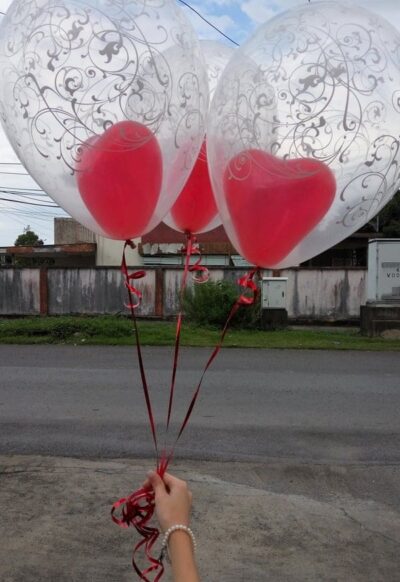 2-in-1 Special Heart Helium Balloon