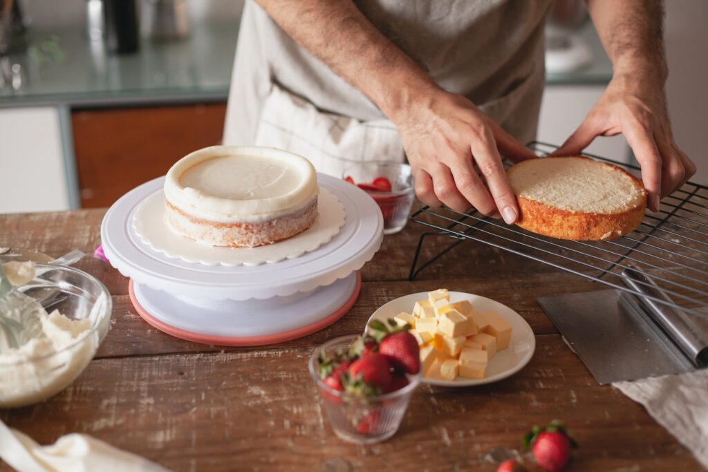 A Person Making Cake